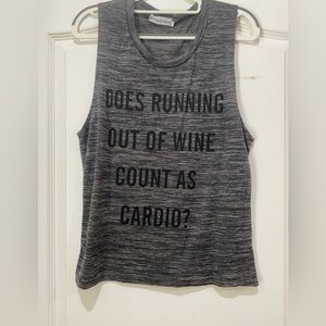 Gray Sleeveless Graphic Tank Top